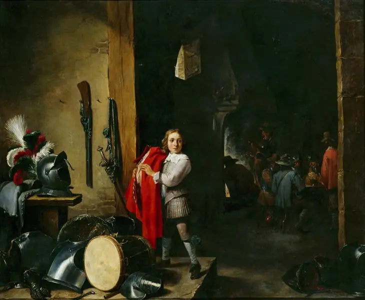 Le page dans la salle de garde - David Teniers le Jeune image 1 reproduction artisanale de tableau