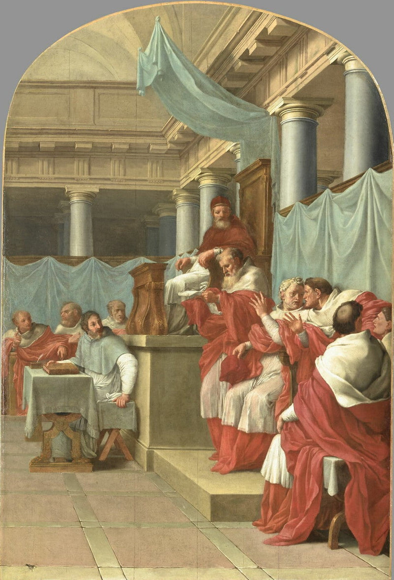 Papież Wiktor III potwierdza ustanowienie Kartuzów - Eustache Le Sueur