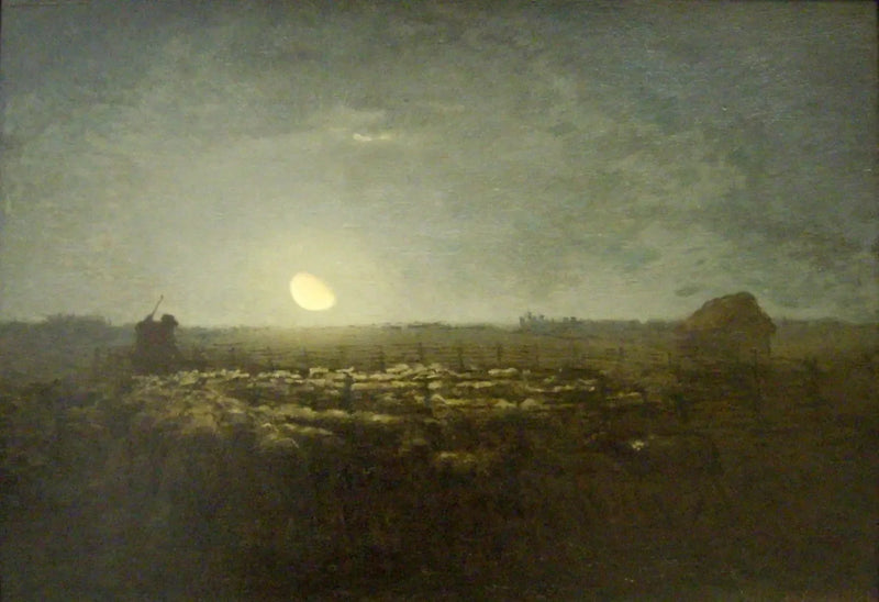Park owiec, światło księżyca - Jean-François Millet