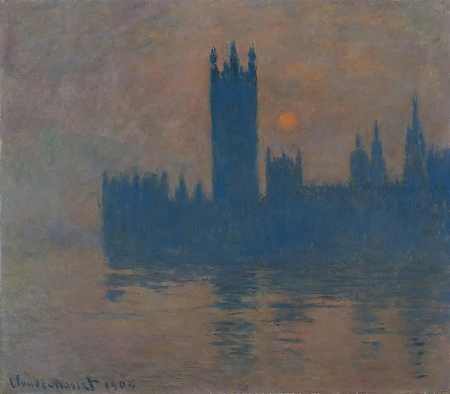 Parlament, zachód słońca - Claude Monet