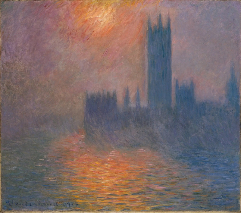 Parlament, zachód słońca - Claude Monet