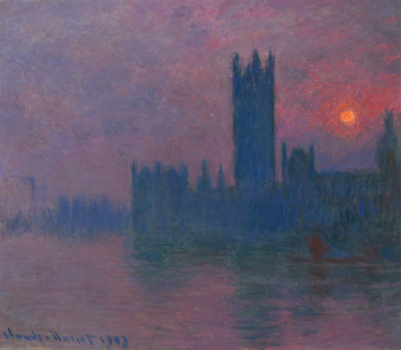 Parlament, zachodzące słońce - Claude Monet