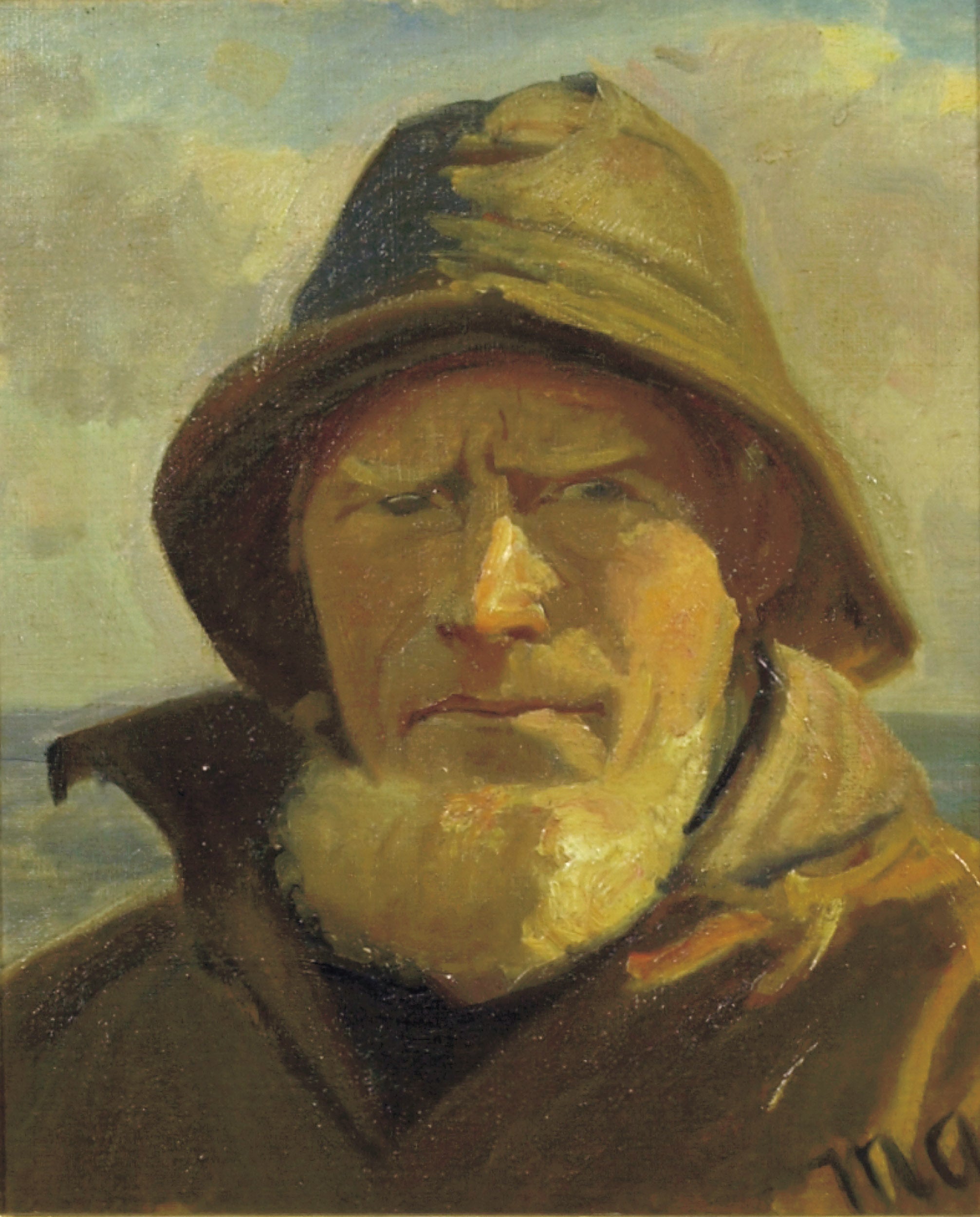Le pêcheur de Skagen Lars Kruse. - Michael Peter Ancher image 1 reproduction de peinture à l’huile