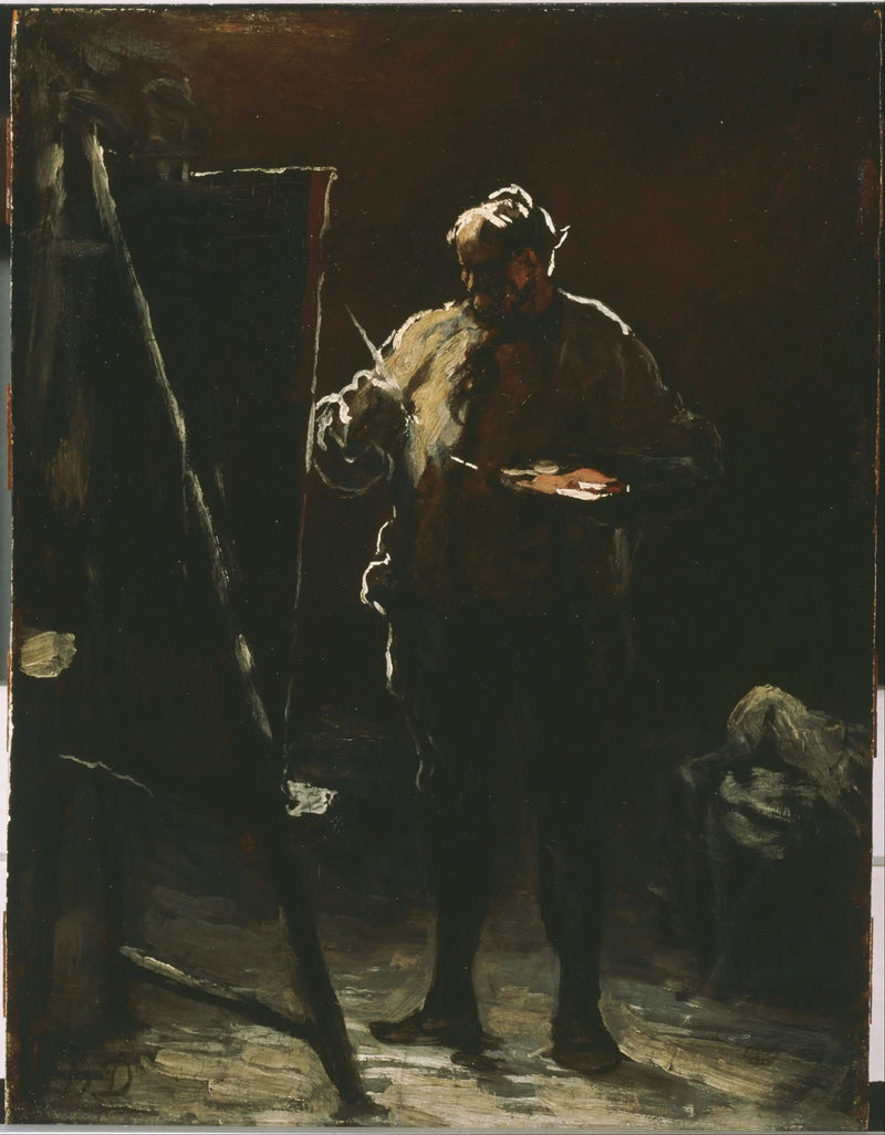 Malarz przy swoim sztaludze - Honoré Daumier