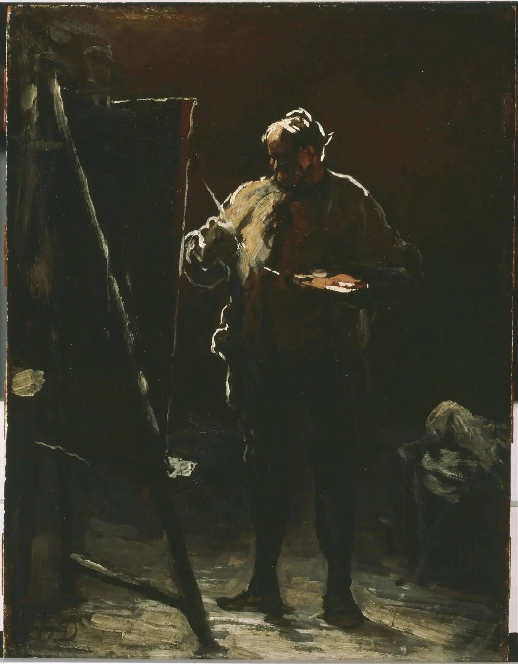 Le peintre à son chevalet - Honoré Daumier image 1 reproduction d’œuvre d’art à l’huile