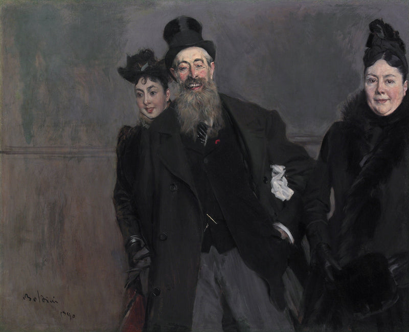 Malarz John Lewis Brown z żoną i córką - Giovanni Boldini