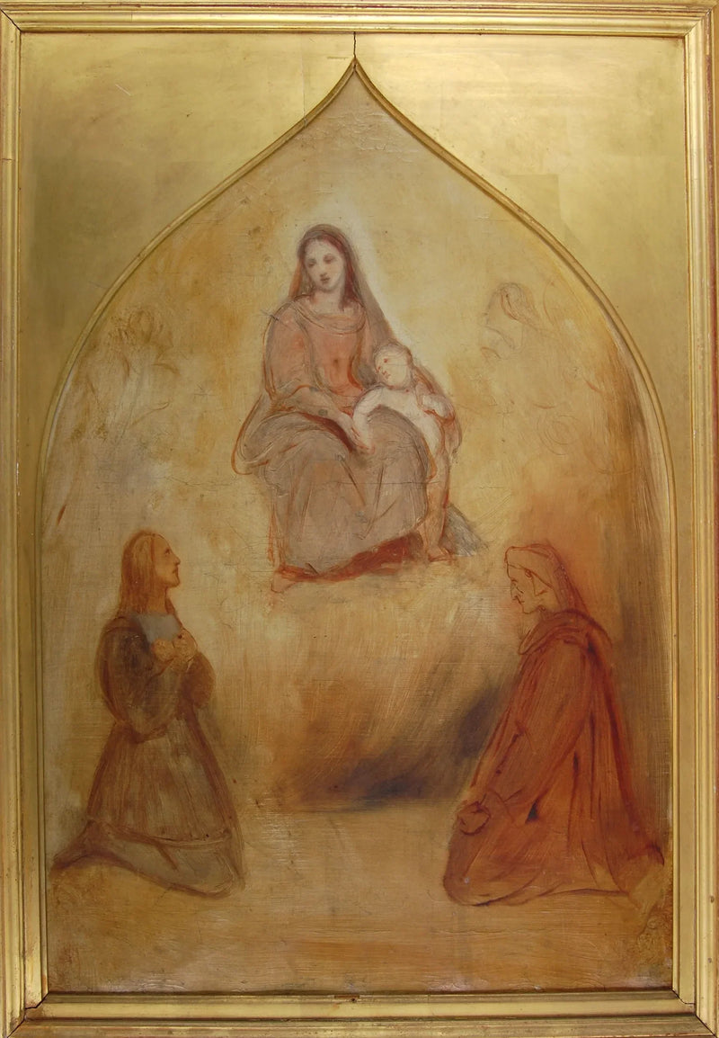 Malarz Raffael i poeta Dante adorujący przed Świętą Maryją i Dzieciątkiem - Ary Scheffer