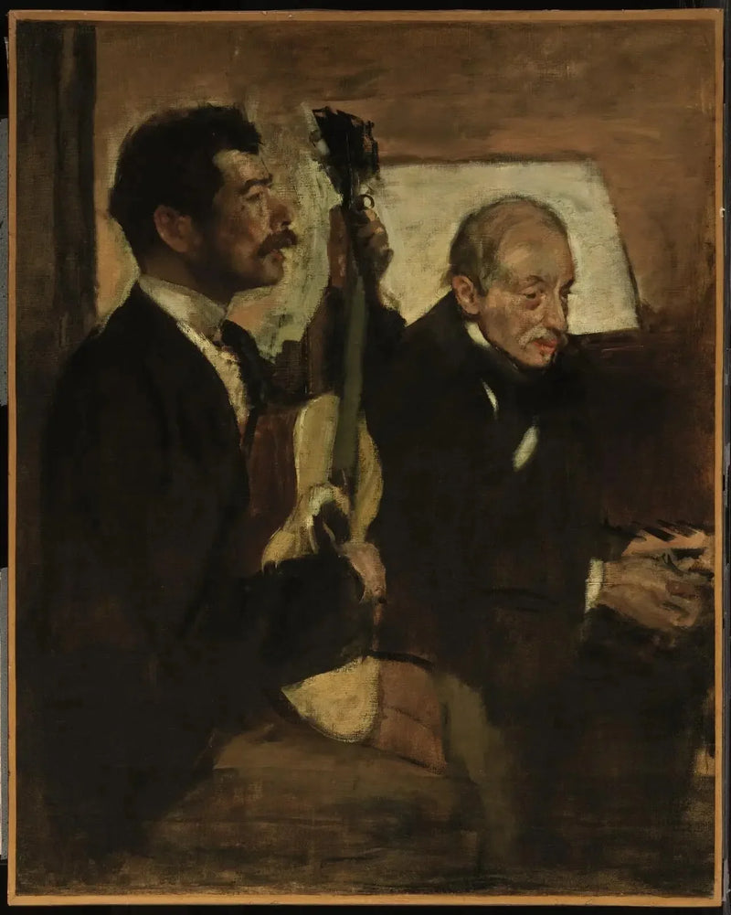 Ojciec Degasa słuchający Lorenzo Pagansa grającego na gitarze - Edgar Degas