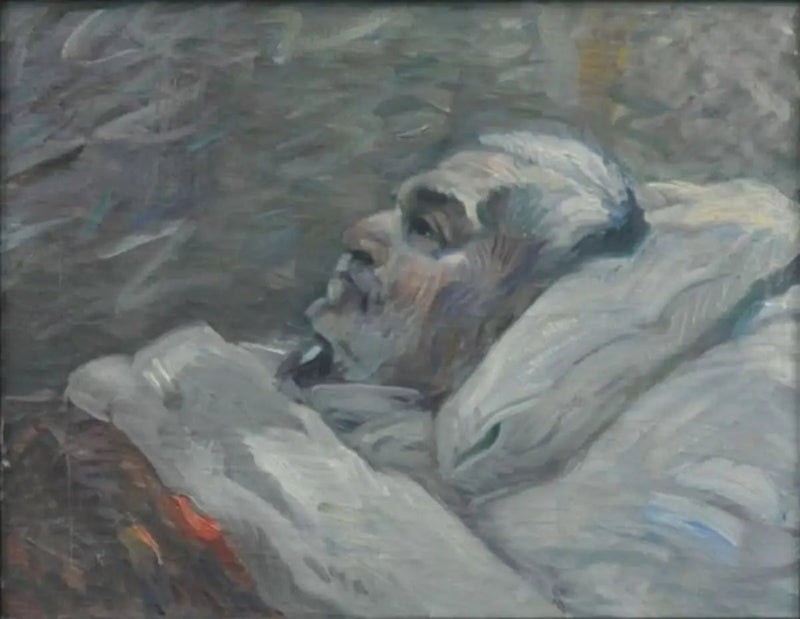 Ojciec na łóżku chorym I - Franz Marc