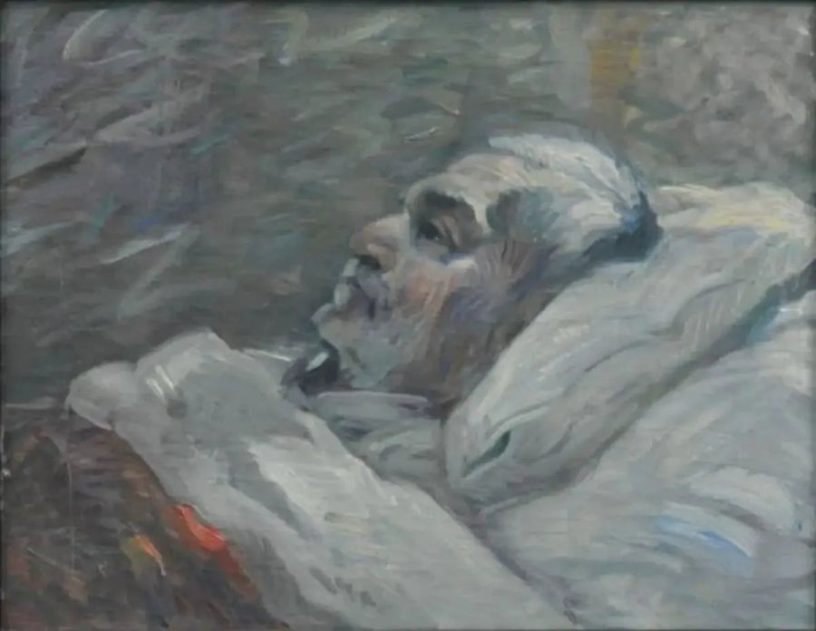 Ojciec na łóżku chorym I - Franz Marc