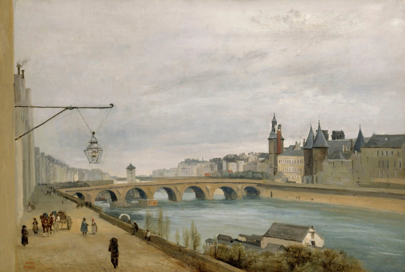 Most na Change, widziany z nabrzeża Gesvres (1830) - Jean-Baptiste Camille Corot