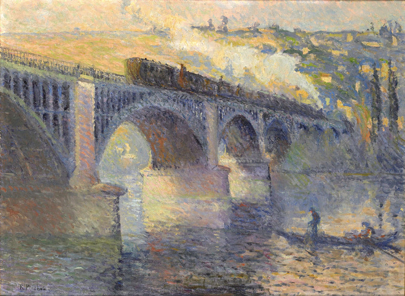 Most Anglików, zachodzące słońce - Robert Antoine Pinchon
