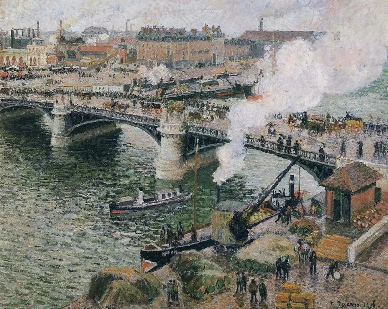 Most Boieldieu w Rouen - Camille Pissarro