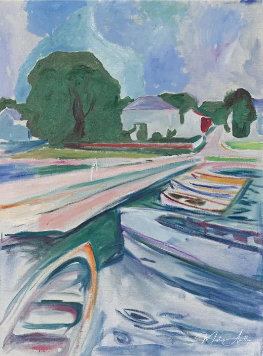 Le pont d'Aasgaardstrand - Edvard Munch - Reproductions de tableaux et peintures haut de gamme