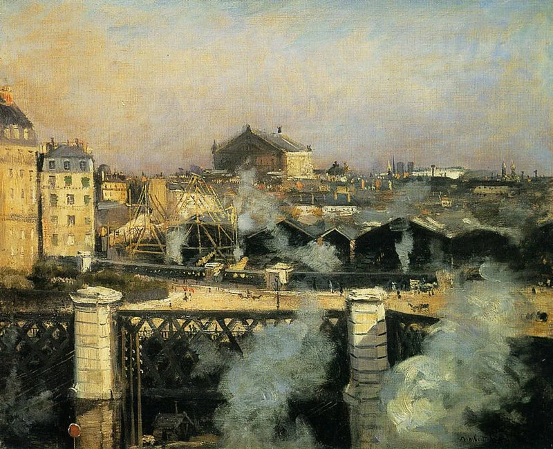Most Europy i dworzec Saint-Lazare w remoncie - Norbert Gœneutte