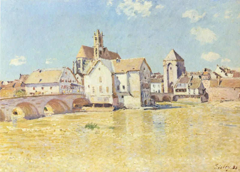 Most Moret w porannym słońcu - Alfred Sisley