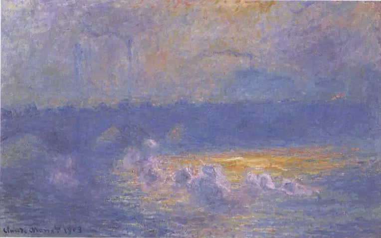 Most Waterloo, efekt słońca z dymem - Claude Monet