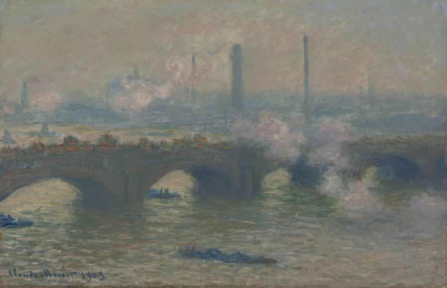 Most Waterloo, szary dzień - Claude Monet