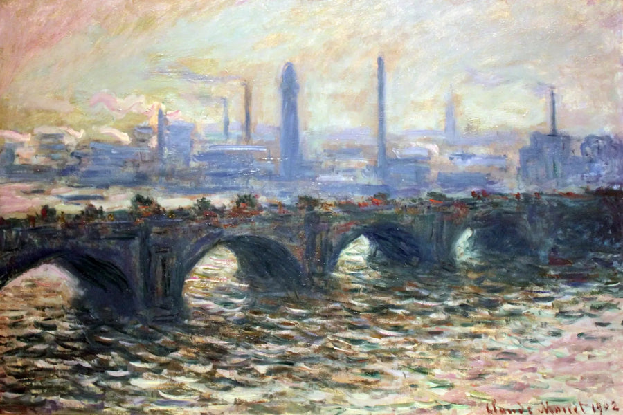 Most Waterloo, mglisty poranek - Claude Monet