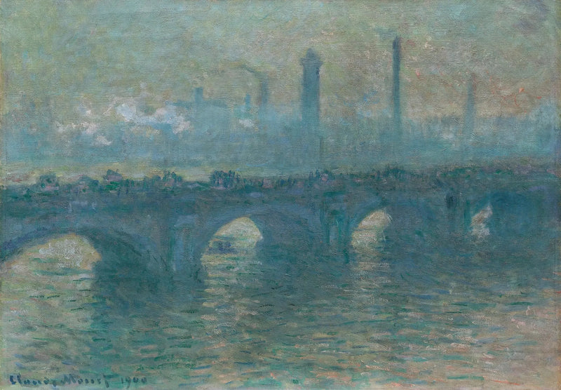 Most Waterloo, szara pogoda - Claude Monet