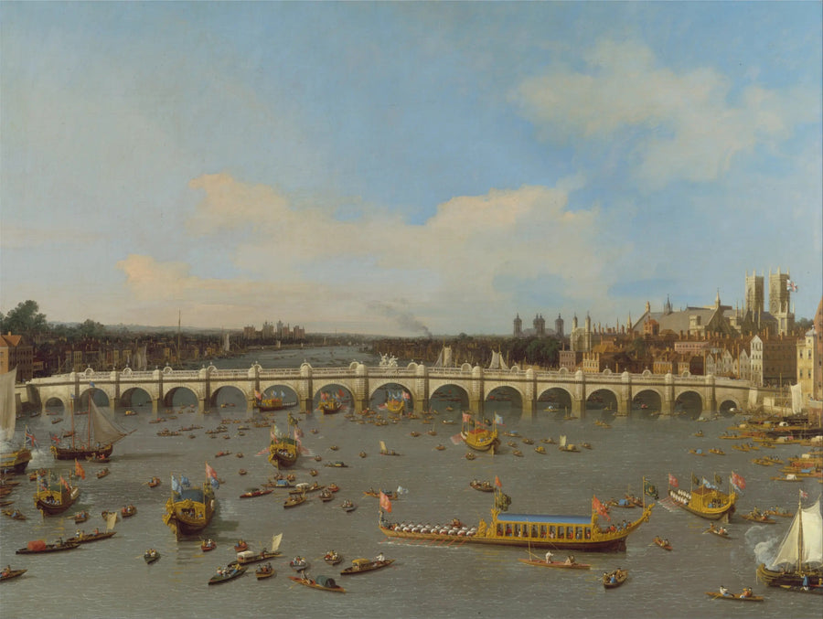 Most Westminsterski z procesją burmistrza nad Tamizą - Canaletto