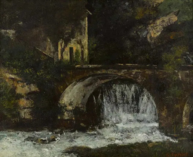 Most młyna (źródło Loue) - Gustave Courbet