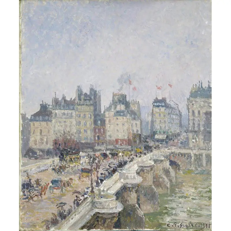 Most Nowy, mokra pogoda - Camille Pissarro