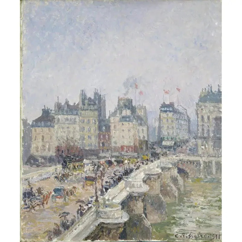 Most Nowy, mokra pogoda - Camille Pissarro