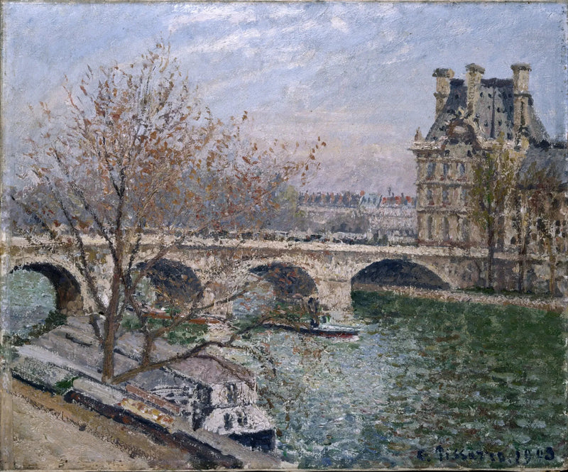 Most Królewski i Pawilon Flore, Poranek, Słońce - Camille Pissarro