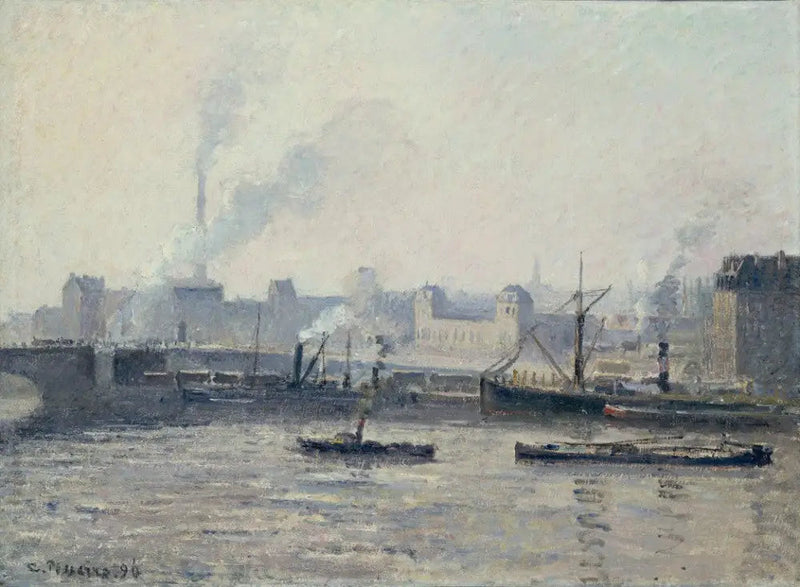 Most Saint-Sever, Rouen: Mgła - Camille Pissarro