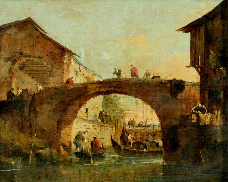 Most na Brencie w Dolo (Porta del Dolo) - Francesco Guardi