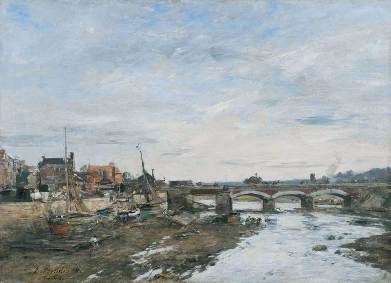 Most na rzece Touques w Trouville - Eugène Boudin