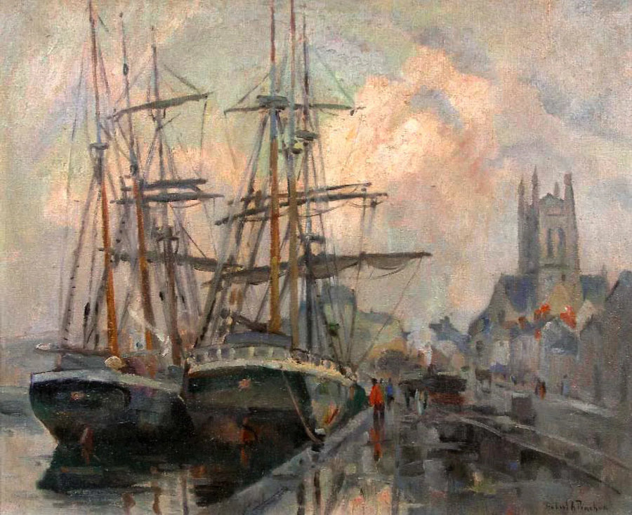 Port w Fécamp - Robert Antoine Pinchon