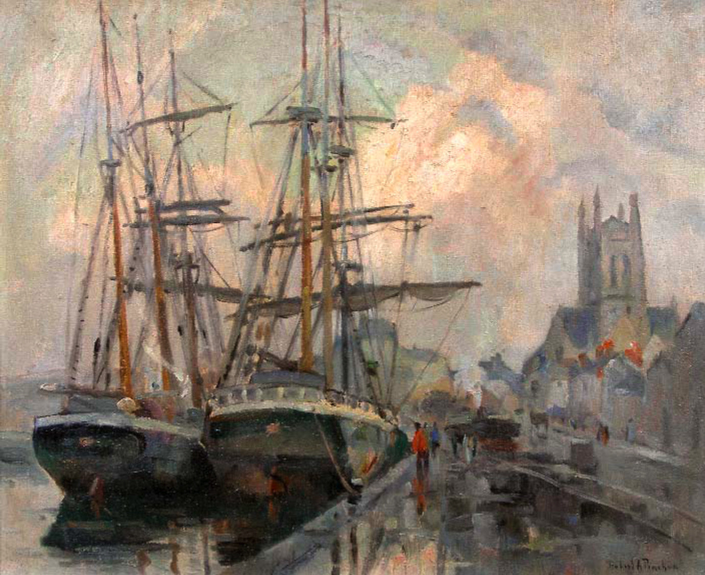 Le port de Fécamp - Robert Antoine Pinchon - Alpha Reproduction