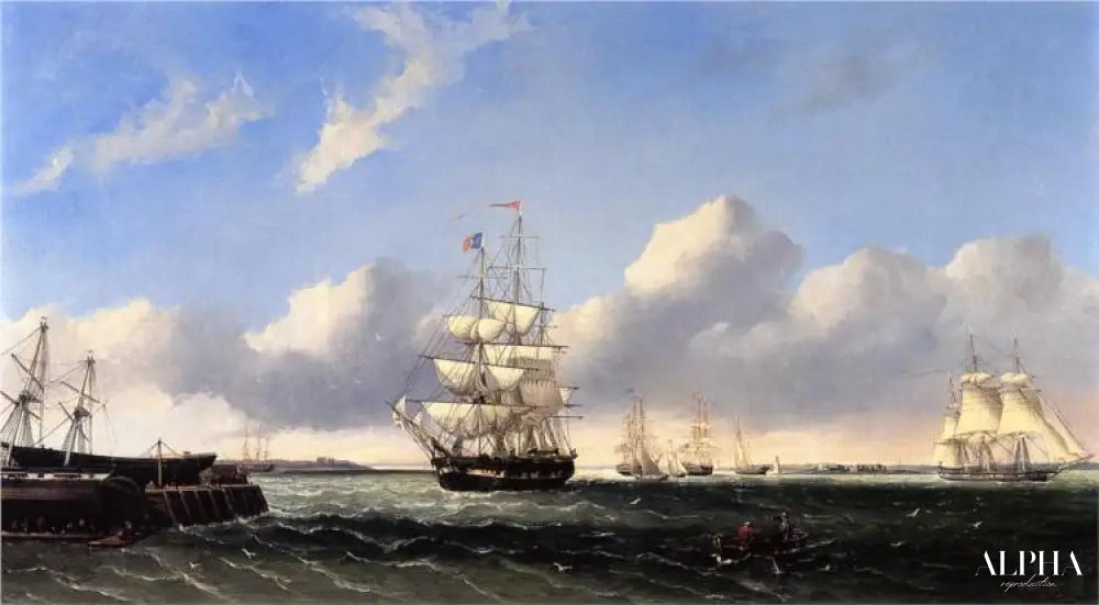 Le port de New Bedford depuis l'île Crow, 1854 - William Bradford - Reproductions de tableaux et peintures haut de gamme