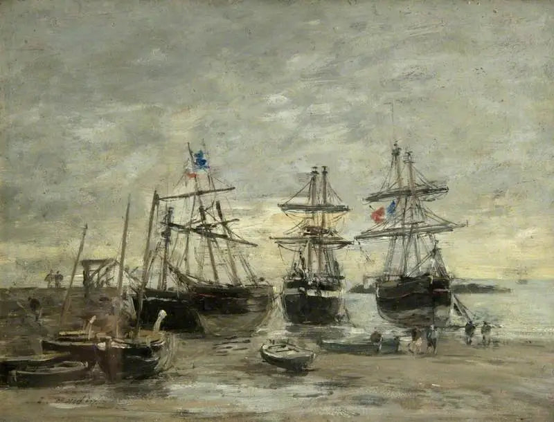 Port Portrieux przy niskim przypływie - Eugène Boudin