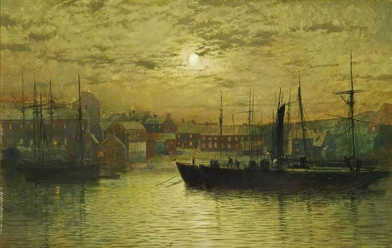 Port Whitby przy świetle księżyca - John Atkinson Grimshaw