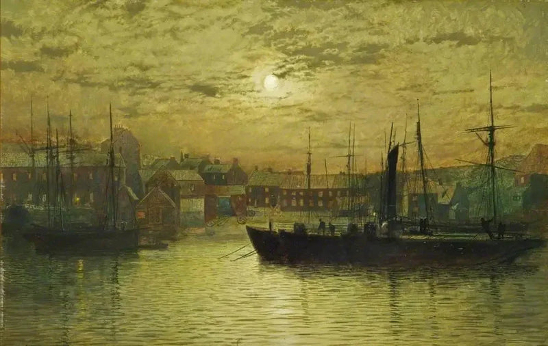 Port Whitby przy świetle księżyca - John Atkinson Grimshaw