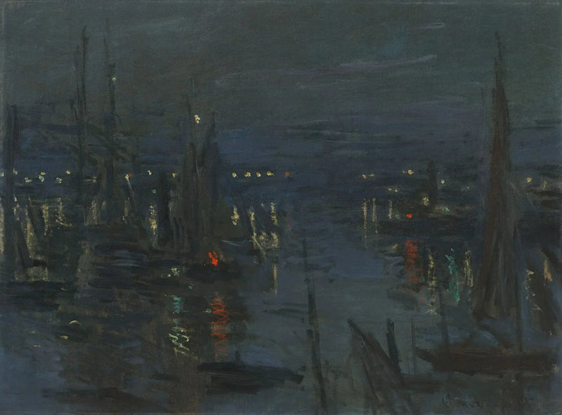 Port w Le Havre, efekt nocny - Claude Monet