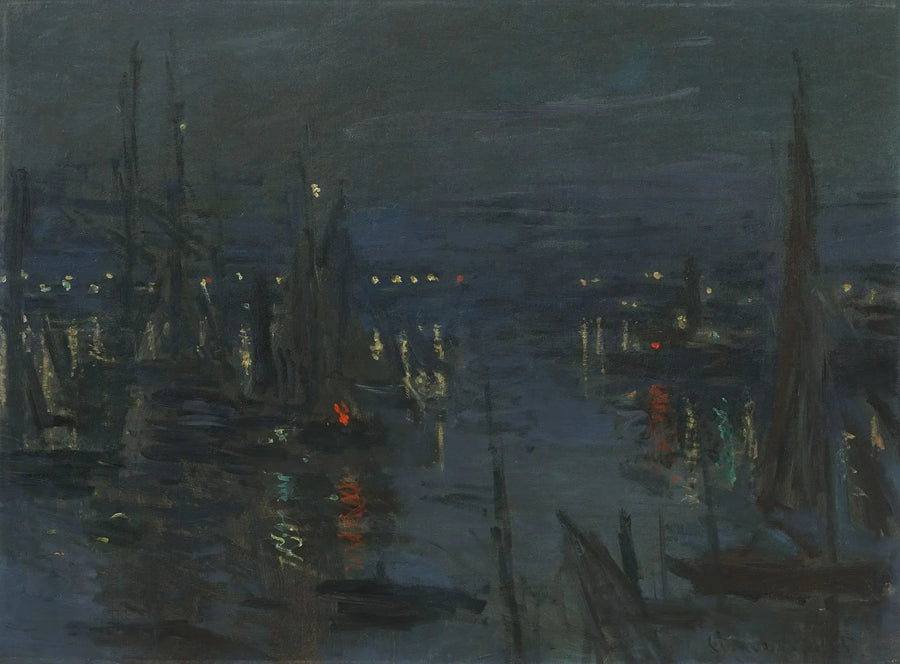 Port w Le Havre, efekt nocny - Claude Monet