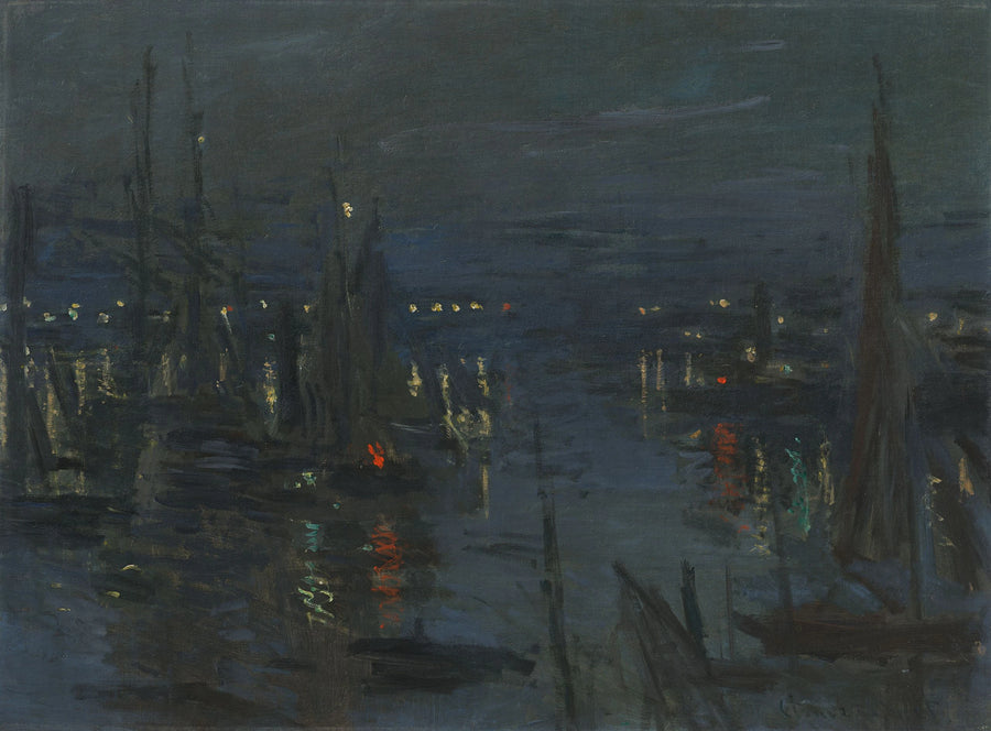 Port w Le Havre, efekt nocny - Claude Monet