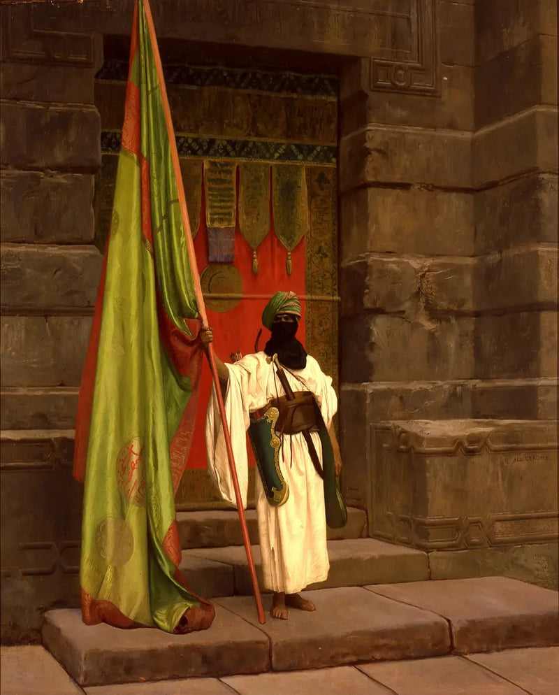 Niosący stojący, rozwijający świętą flagę - Jean-Léon Gérôme