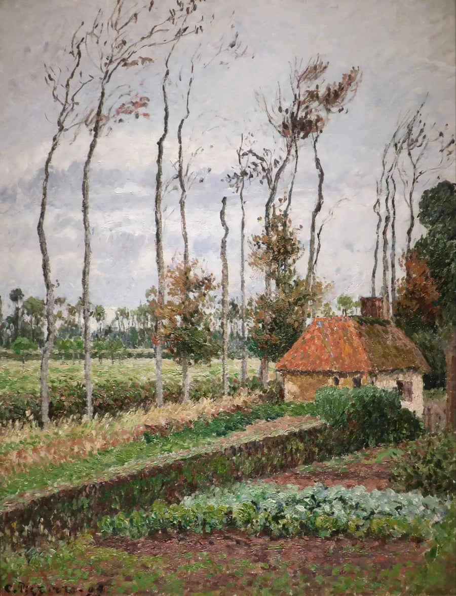 Ogród warzywny dworu Ango, Varangeville, szary czas - Camille Pissarro