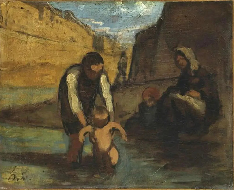 Pierwsza kąpiel - Honoré Daumier