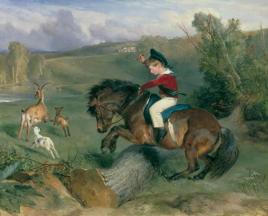 Pierwszy skok, Lord Alexander Russell na swoim kucyku „Emerald” - Edwin Henry Landseer