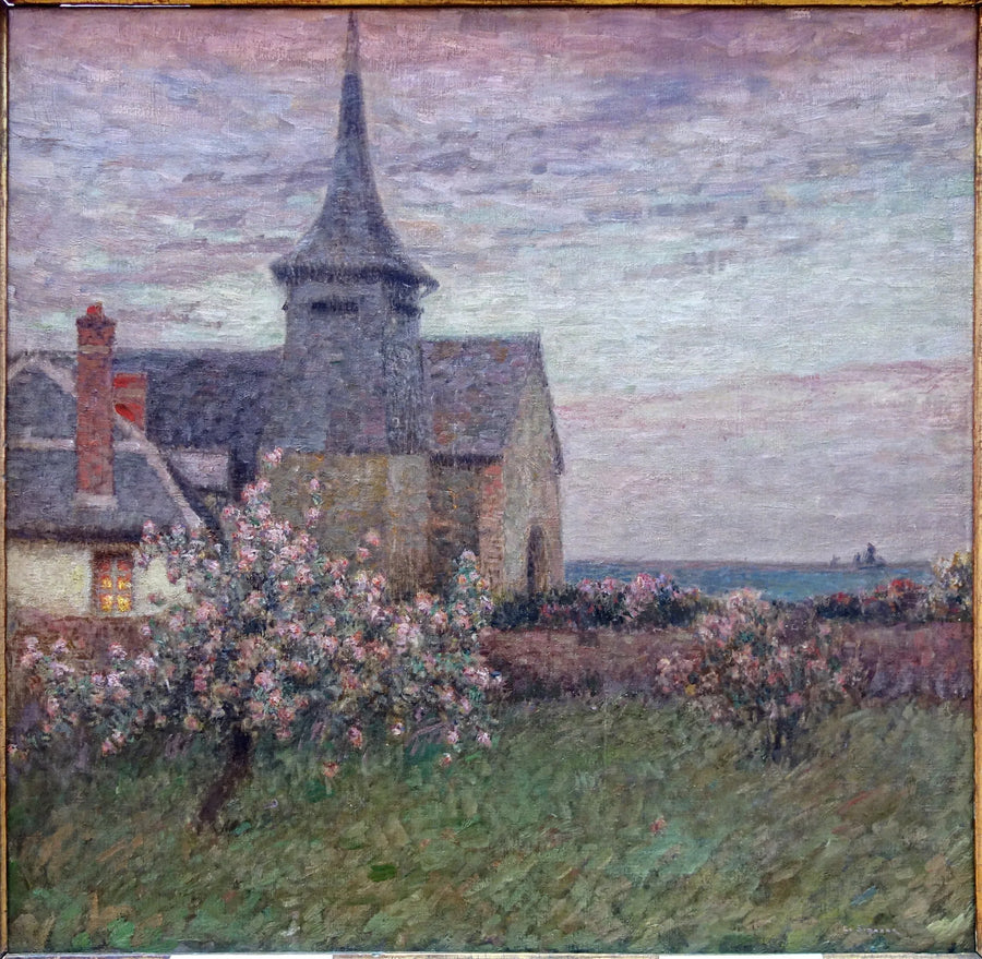 Duszpasterz i kościół w Gerberoy - Henri Le Sidaner