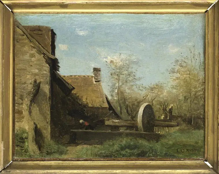 Le pressoir de Domfront - Jean-Baptiste Camille Corot image 1 reproduction artisanale de tableau