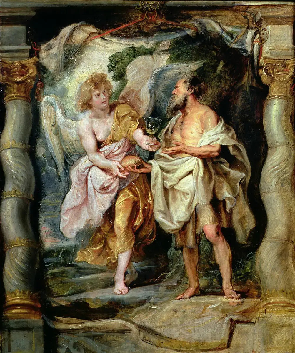 Le Prophète Élie nourri par un ange - Peter Paul Rubens image 1 tableau peint à l’huile sur toile