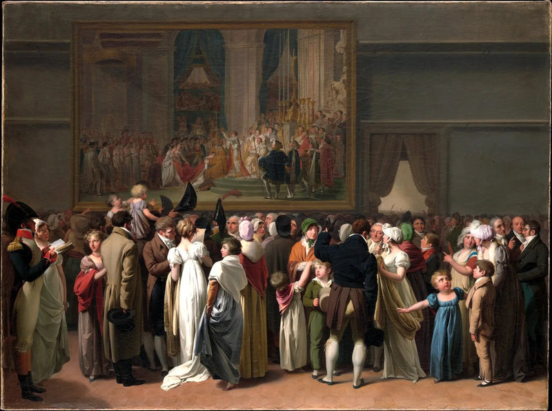 Publiczny oglądający „Koronację” Davida w Luwrze - Louis-Léopold Boilly