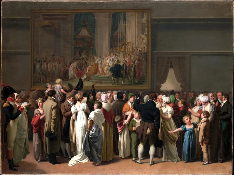 Publiczny oglądający „Koronację” Davida w Luwrze - Louis-Léopold Boilly
